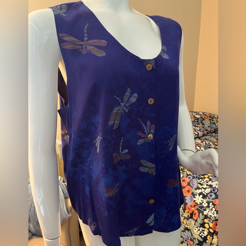 Sleeveless blouse indigo blue Size XL